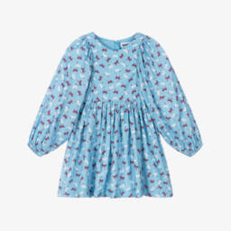 Molo-فستان أزرق بنقشة الخيول للبنات | Childrensalon Outlet