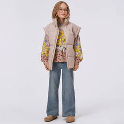 Molo-Girls Beige Cotton Floral Sweatshirt | Childrensalon Outlet