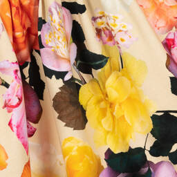 Molo-Бежево-оранжевое хлопковое платье с розами | Childrensalon Outlet