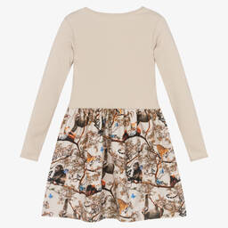 Molo-Girls Beige Organic Cotton Dress | Childrensalon Outlet