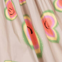 Molo-Бежевое платье из органического хлопка с сердечками | Childrensalon Outlet