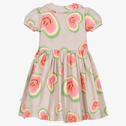 Molo-Бежевое платье из органического хлопка с сердечками | Childrensalon Outlet