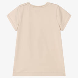 Molo-Girls Beige Organic Cotton Horse T-Shirt | Childrensalon Outlet