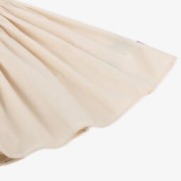 Molo-Girls Beige Ruffle Cotton Dress | Childrensalon Outlet