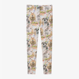 Molo-Girls Beige Safari Print Leggings | Childrensalon Outlet