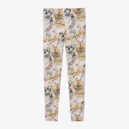 Molo-Girls Beige Safari Print Leggings | Childrensalon Outlet