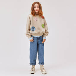Molo-Бежевый свитшот со смайликом | Childrensalon Outlet