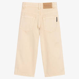 Molo-Girls Beige Straight Leg Jeans | Childrensalon Outlet