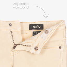 Molo-Girls Beige Straight Leg Jeans | Childrensalon Outlet