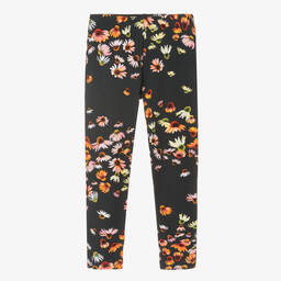 Molo-ليغنغز قطن جيرسي عضوي لون أسود بطبعة ورود للبنات | Childrensalon Outlet