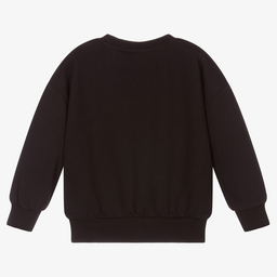 Molo-Girls Black Cotton Sweatshirt | Childrensalon Outlet