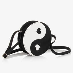 مولو-حقيبة يد جلد صناعي لون أسود وأبيض (17 سم) | Childrensalon Outlet