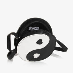 مولو-حقيبة يد جلد صناعي لون أسود وأبيض (17 سم) | Childrensalon Outlet