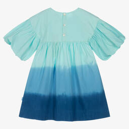 Molo-Girls Blue Cotton Ombré Dress | Childrensalon Outlet