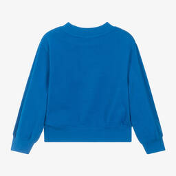 Molo-Girls Blue Cotton Shell Sweatshirt | Childrensalon Outlet