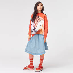 Molo-Girls Blue Cotton Skirt | Childrensalon Outlet