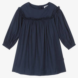 Molo-Синее платье из хлопка и твила | Childrensalon Outlet
