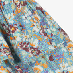 Molo-Girls Blue Floral Cotton Skirt | Childrensalon Outlet