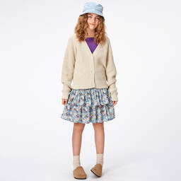 Molo-Girls Blue Floral Cotton Skirt | Childrensalon Outlet