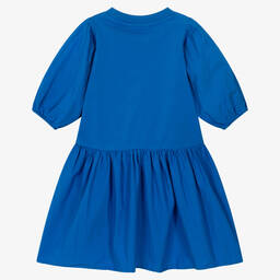 Molo-Girls Blue Organic Cotton Dress | Childrensalon Outlet