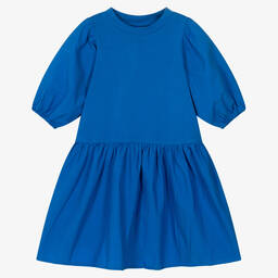 Molo-Girls Blue Organic Cotton Dress | Childrensalon Outlet