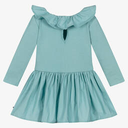 Molo-Girls Blue Organic Cotton Dress | Childrensalon Outlet