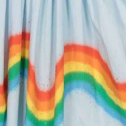 Molo-Girls Blue Organic Cotton Rainbow Skirt | Childrensalon Outlet