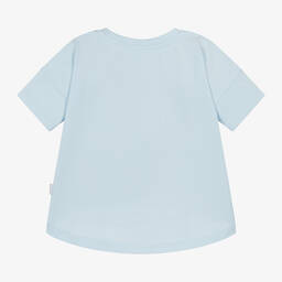 Molo-Girls Blue Organic Cotton T-Shirt | Childrensalon Outlet