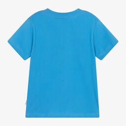 Molo-Girls Blue Organic Cotton T-Shirt | Childrensalon Outlet