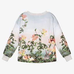 Molo-Girls Blue Organic Cotton Top | Childrensalon Outlet