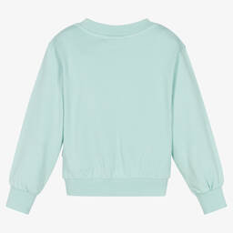 Molo-Голубой свитшот с цветами из пайеток | Childrensalon Outlet