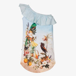Molo-Голубое пляжное платье с тропическими птицами | Childrensalon Outlet