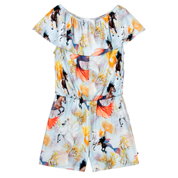 Molo-Girls Blue Viscose Playsuit | Childrensalon Outlet