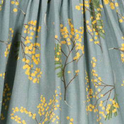 Molo-Girls Blue & Yellow Cotton Floral Dress  | Childrensalon Outlet