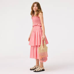 Molo-Girls Blush Layered Cotton Skirt | Childrensalon Outlet