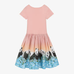 Molo-Girls Blush Panda Poplin Dress | Childrensalon Outlet