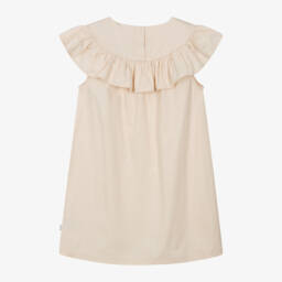 Molo-Girls Classic Sand Cotton Frock | Childrensalon Outlet