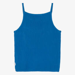 Molo-Girls Cobalt Blue Knitted Cotton Vest | Childrensalon Outlet