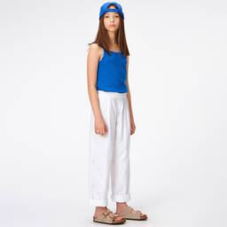 Molo-Girls Cobalt Blue Knitted Cotton Vest | Childrensalon Outlet