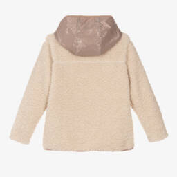 Molo-Girls Cozy Ivory Fleece Hoodie | Childrensalon Outlet