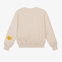 Molo-Girls Cream Heart-Embellished Sweatshirt | Childrensalon Outlet