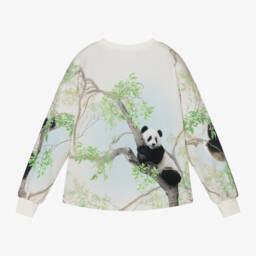 Molo-Футболка кремовая с принтом панда для девочек | Childrensalon Outlet