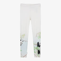 Molo-Girls Creamy Panda Print Leggings | Childrensalon Outlet