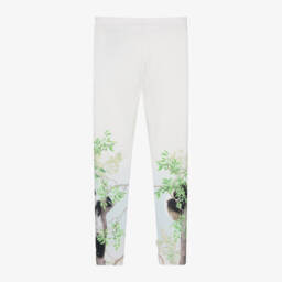 Molo-Girls Creamy Panda Print Leggings | Childrensalon Outlet