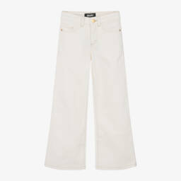Molo-Girls Crisp White Flare Denim Pants | Childrensalon Outlet