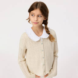 Molo-Girls Crisp White Puff Sleeve Top | Childrensalon Outlet