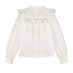 Molo-Белая блузка с рюшами для девочек | Childrensalon Outlet