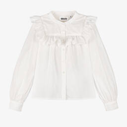 Molo-Белая блузка с рюшами для девочек | Childrensalon Outlet