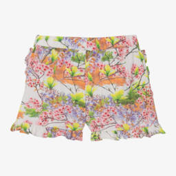 Molo-Girls Delicate Ruffle Floral Shorts | Childrensalon Outlet