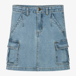 Molo-Girls Distressed Blue Utility Skirt | Childrensalon Outlet